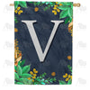 America Forever Fern On Slate Monogram House Flag