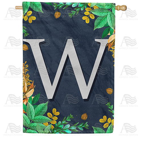 America Forever Fern On Slate Monogram House Flag