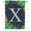 America Forever Fern On Slate Monogram House Flag