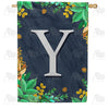 America Forever Fern On Slate Monogram House Flag