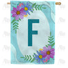 America Forever Cosmos On Blue Wood Monogram House Flag