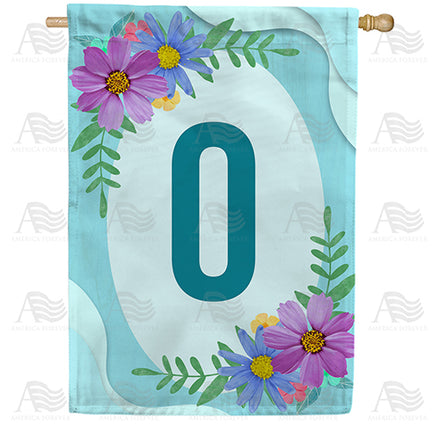 America Forever Cosmos On Blue Wood Monogram House Flag