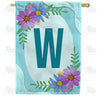 America Forever Cosmos On Blue Wood Monogram House Flag