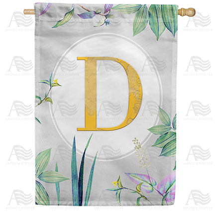 America Forever Simply Golden Monogram House Flag