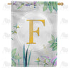America Forever Simply Golden Monogram House Flag