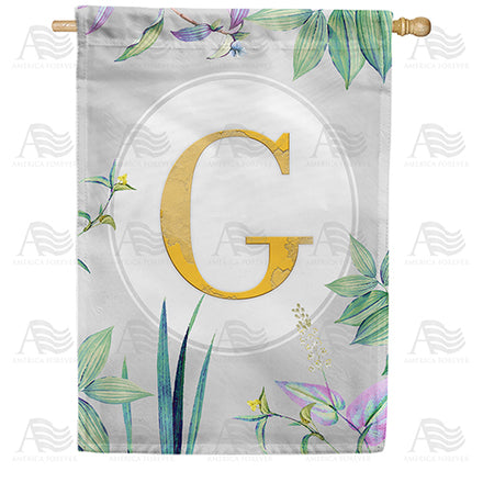 America Forever Simply Golden Monogram House Flag