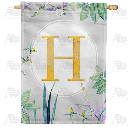 America Forever Simply Golden Monogram House Flag