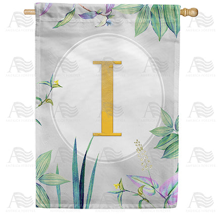 America Forever Simply Golden Monogram House Flag