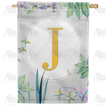 America Forever Simply Golden Monogram House Flag