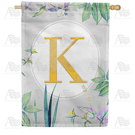 America Forever Simply Golden Monogram House Flag