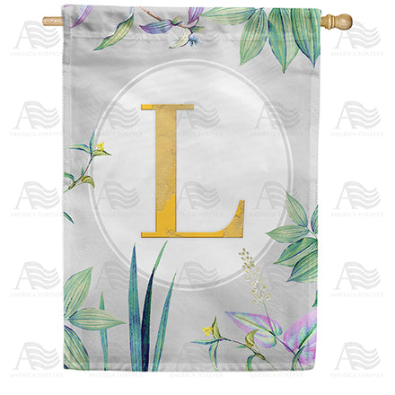 America Forever Simply Golden Monogram House Flag