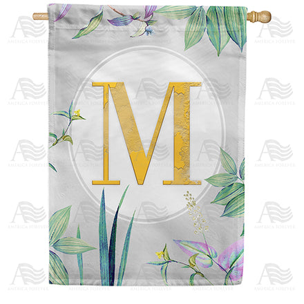 America Forever Simply Golden Monogram House Flag