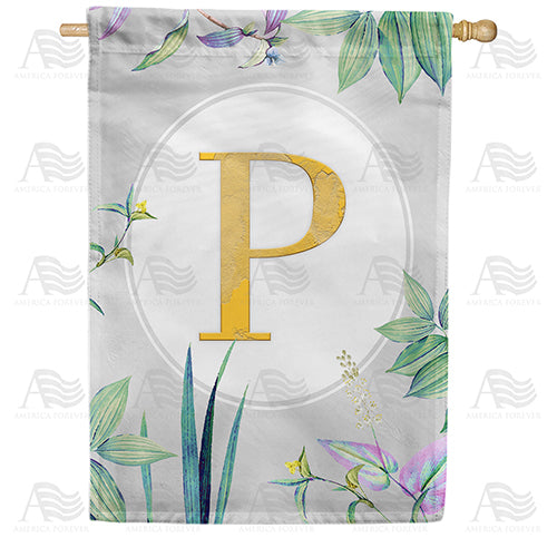 America Forever Simply Golden Monogram House Flag