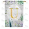 America Forever Simply Golden Monogram House Flag