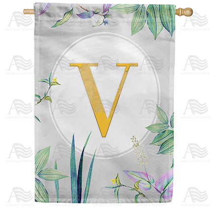 America Forever Simply Golden Monogram House Flag