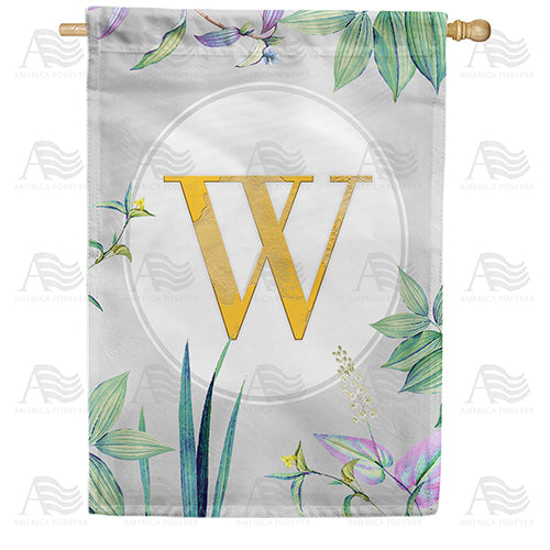 America Forever Simply Golden Monogram House Flag