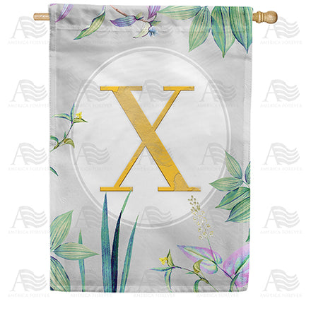 America Forever Simply Golden Monogram House Flag