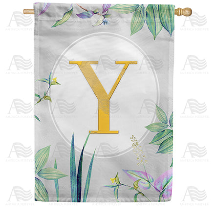 America Forever Simply Golden Monogram House Flag