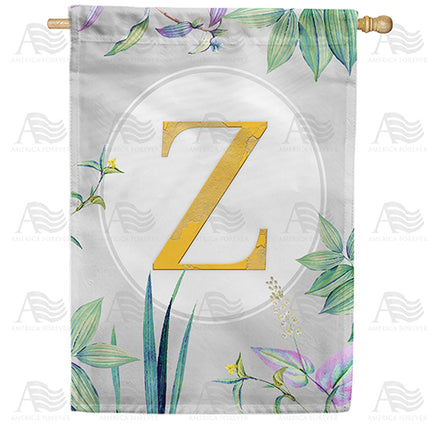 America Forever Simply Golden Monogram House Flag
