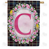 Burst Of Pink Monogram House Flag