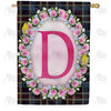 Burst Of Pink Monogram House Flag