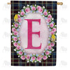 Burst Of Pink Monogram House Flag