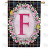 Burst Of Pink Monogram House Flag