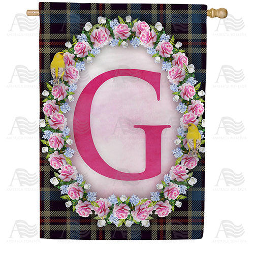 America Forever Burst Of Pink Monogram House Flag
