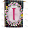 Burst Of Pink Monogram House Flag