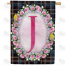 Burst Of Pink Monogram House Flag