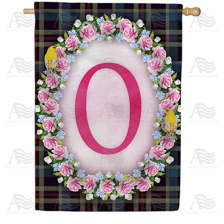 Burst Of Pink Monogram House Flag