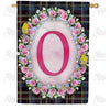 Burst Of Pink Monogram House Flag