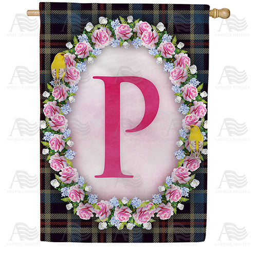 America Forever Burst Of Pink Monogram House Flag