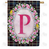Burst Of Pink Monogram House Flag