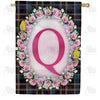 Burst Of Pink Monogram House Flag