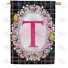 Burst Of Pink Monogram House Flag