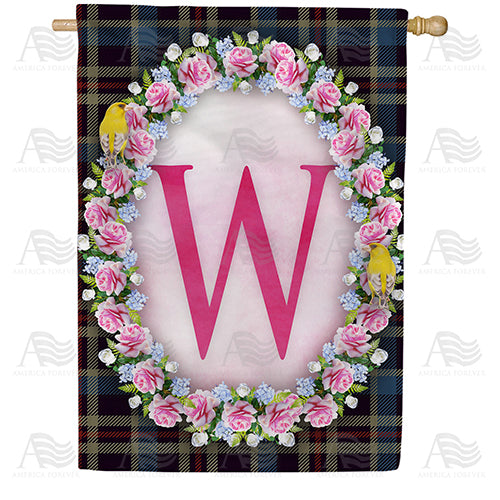 America Forever Burst Of Pink Monogram House Flag
