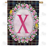 Burst Of Pink Monogram House Flag