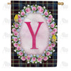 Burst Of Pink Monogram House Flag