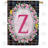 Burst Of Pink Monogram House Flag