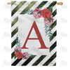 America Forever White Lattice Monogram House Flag