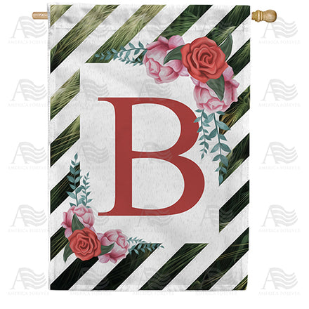 America Forever White Lattice Monogram House Flag