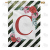 America Forever White Lattice Monogram House Flag
