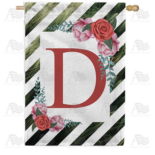 America Forever White Lattice Monogram House Flag