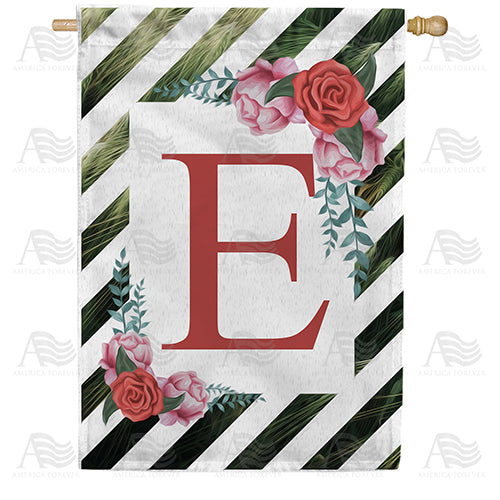 America Forever White Lattice Monogram House Flag