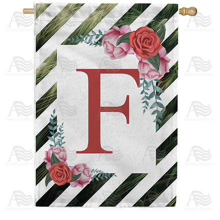 America Forever White Lattice Monogram House Flag