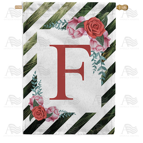 America Forever White Lattice Monogram House Flag