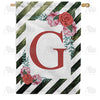 America Forever White Lattice Monogram House Flag