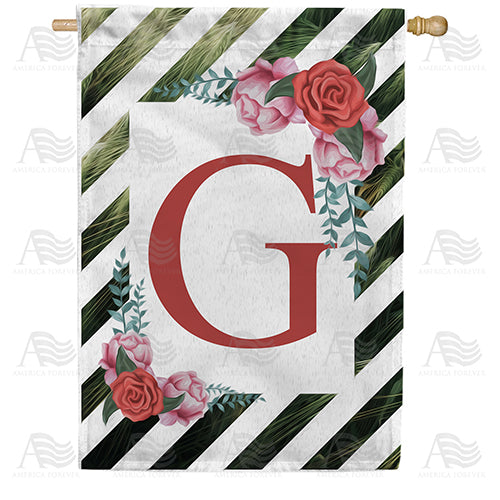 America Forever White Lattice Monogram House Flag