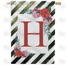 America Forever White Lattice Monogram House Flag